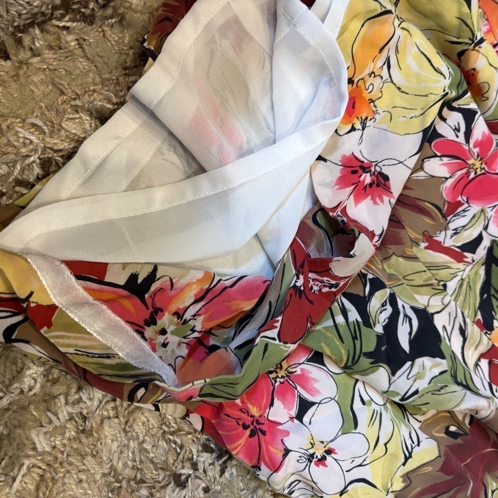 Talbots Vintage Silk MIDI Skirt size 12 Floral lined - Picture 9 of 12